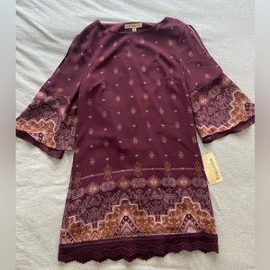 Wine Bohemian Dress | Small